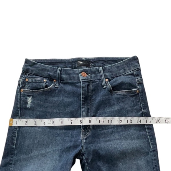 MOTHER The High Waisted Looker Ankle Fray Denim Jeans In Cat Attack 26 - Picture 10 of 12